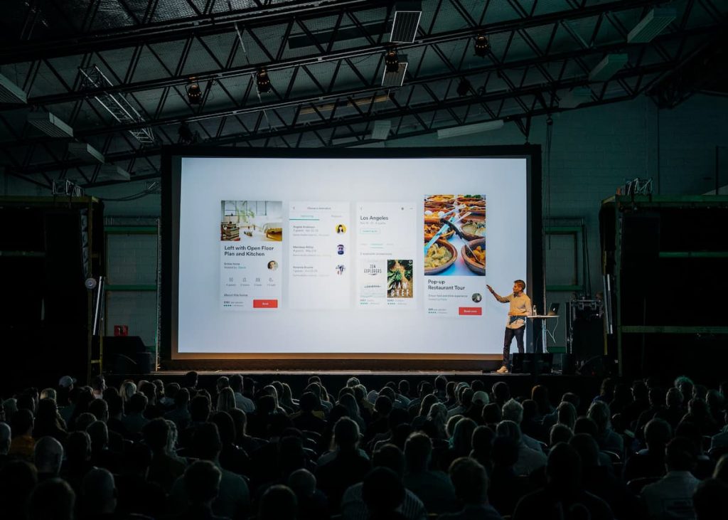 Presenting on stage