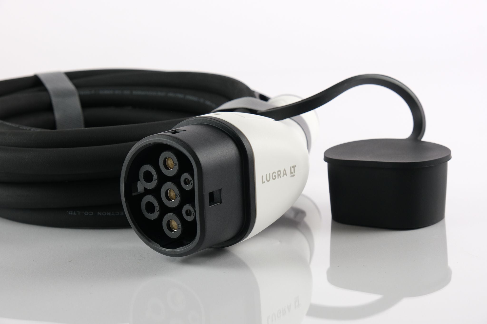 Electric car charging cable photography