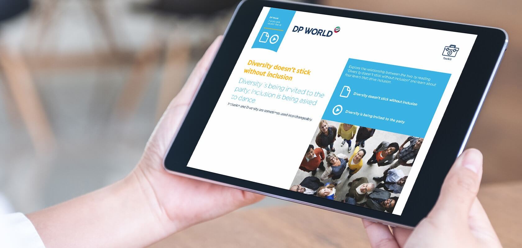 DP World website on ipad